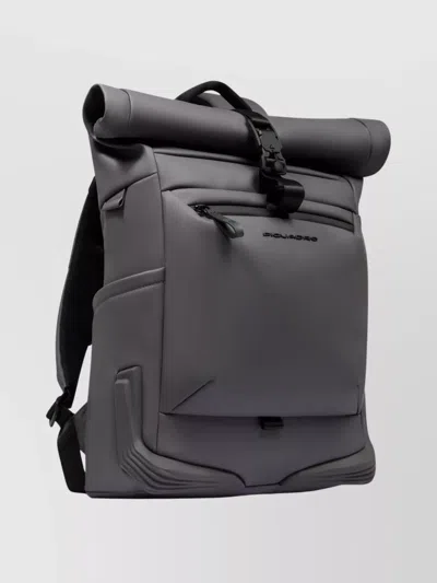 Piquadro Roll Top Waterproof Backpack 26l In Gray