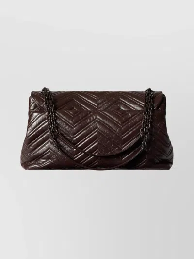 Gucci Maxi Shoulder Bag In Matelassé Leather In Brown