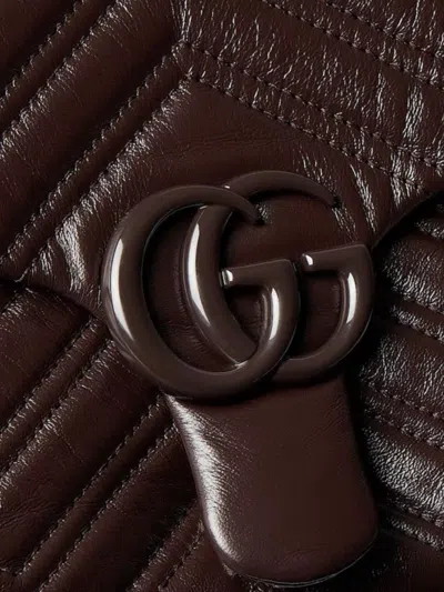 Gucci Maxi Shoulder Bag In Matelassé Leather In Brown
