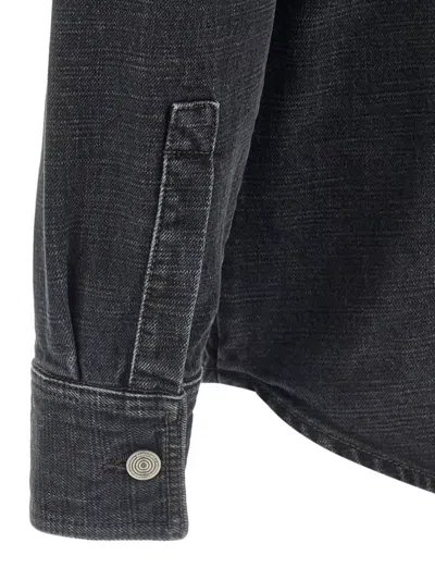 Namacheko Braided Long Sleeve Shirt With Quilted Collar In Black