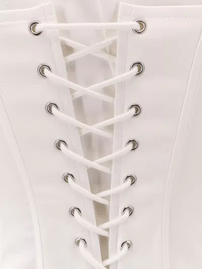 Balenciaga Long Sleeve Corset Shirt With Collared Design In White