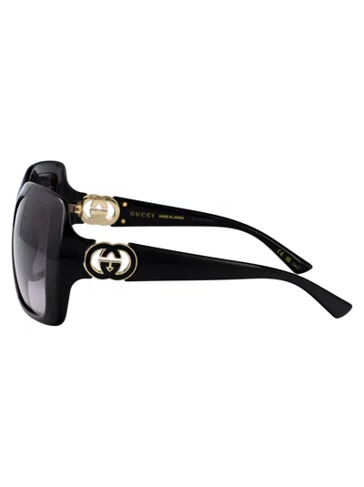 Gucci Black-black-grey Injectate Sunglasses In Black