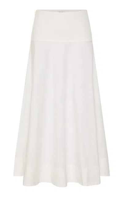 St Agni Paneled Cotton-blend Maxi Skirt In White