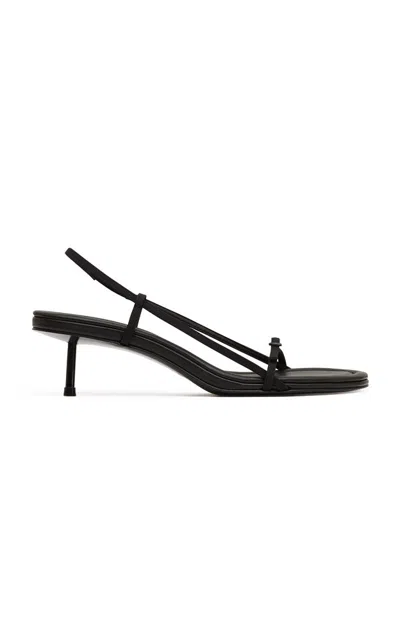 St Agni Petite Belt Leather Slingback Sandals In Black