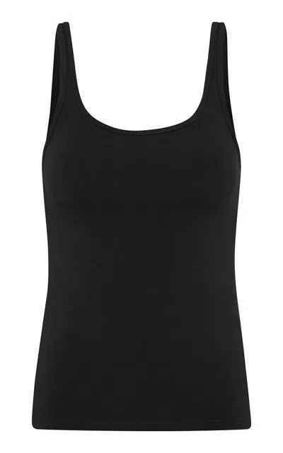 St Agni Soft Jersey Slim Scoop Tank In Black