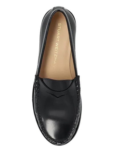 Stuart Weitzman Lottie Black Penny Loafer In Black