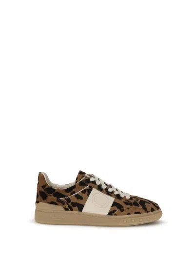 Valentino Garavani Upvillage Leopard Calf Hair Sneakers In Animal Print