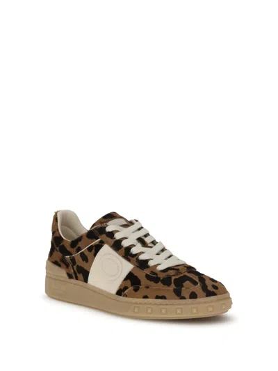 Valentino Garavani Upvillage Leopard Calf Hair Sneakers In Animal Print
