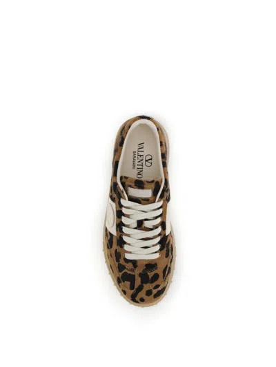 Valentino Garavani Upvillage Leopard Calf Hair Sneakers In Animal Print