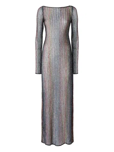 Missoni Handcrafted Knit Midi Dress With Long Sleeves In Multi