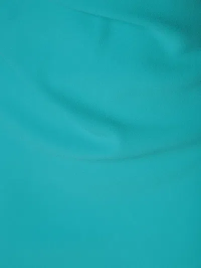 Rev Azure Satin Long Dress With Asymmetric Cut In Green