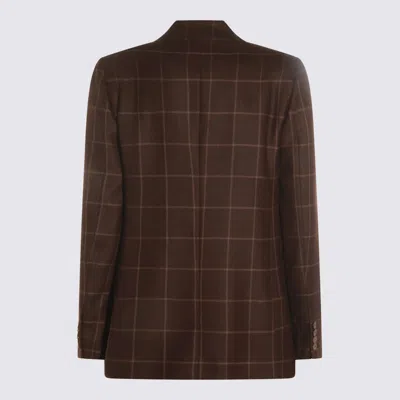 Montedoro Brown Wool Blazer In Brown