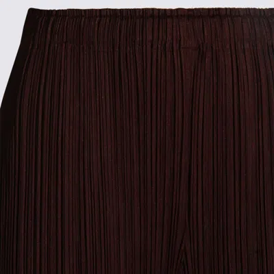 Issey Miyake Pleats Please  Dark Brown Pants In Brown