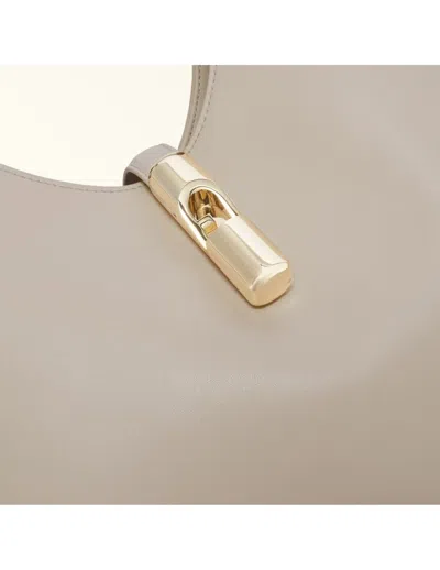 Furla Marshmallow Leather Hobo Bag With Adjustable Handle In Gray