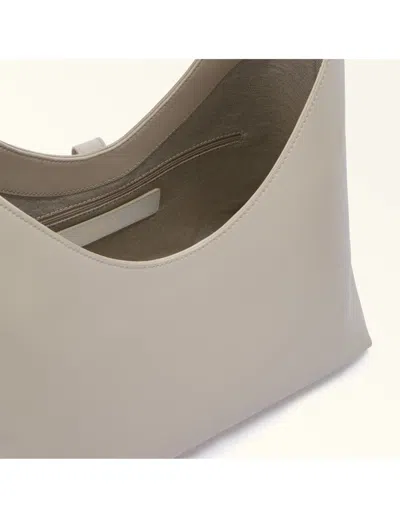 Furla Marshmallow Leather Hobo Bag With Adjustable Handle In Gray