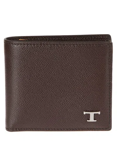 Tod's Logo Plaque Wallet In Brown