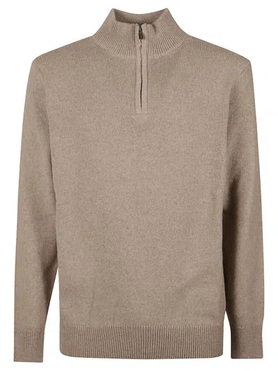 Aragona Zip Cashmere Knitwear In Brown