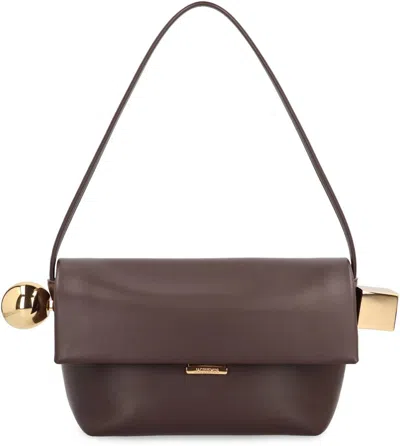 Jacquemus "rond Carré" Shoulder Bag In Brown