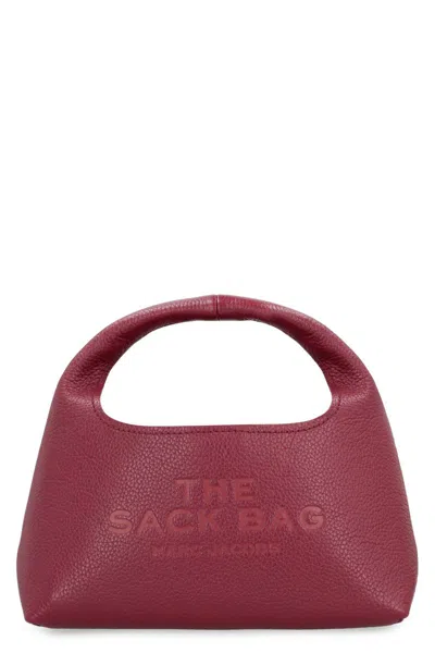 Marc Jacobs The Mini Sack Bag In Cherry Leather In Burgundy