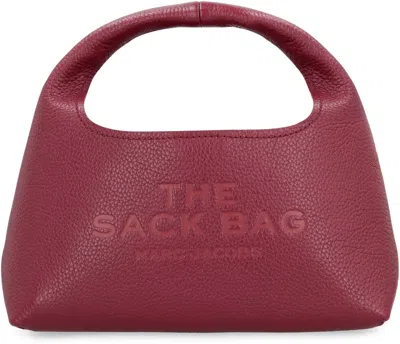 Marc Jacobs The Mini Sack Bag In Cherry Leather In Burgundy