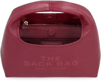 Marc Jacobs The Mini Sack Bag In Cherry Leather In Burgundy