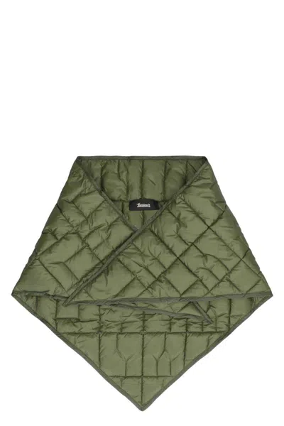 Herno Quilted Ripstop Laminar Scarf In Green