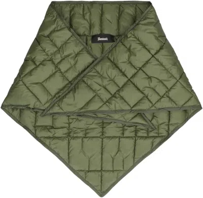 Herno Quilted Ripstop Laminar Scarf In Green