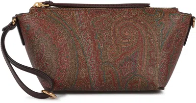 Etro Jacquard Paisley Fabric Shoulder Bag In Brown