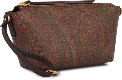Etro Jacquard Paisley Fabric Shoulder Bag In Brown