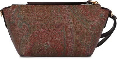 Etro Jacquard Paisley Fabric Shoulder Bag In Brown