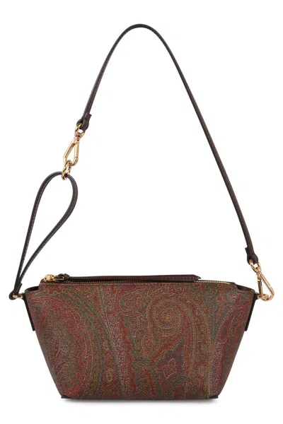 Etro Jacquard Paisley Fabric Shoulder Bag In Brown