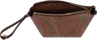 Etro Jacquard Paisley Fabric Shoulder Bag In Brown