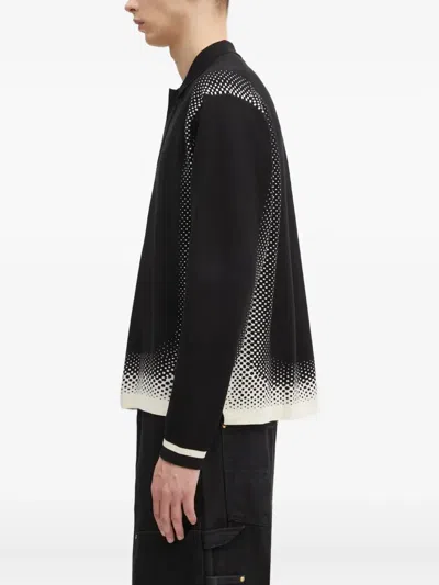 Filling Pieces Long-sleeves Polo Shirt In Black