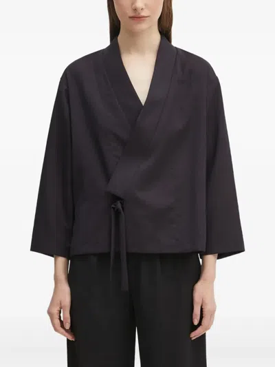 Kenzo Tie-detail Jacket In Brown