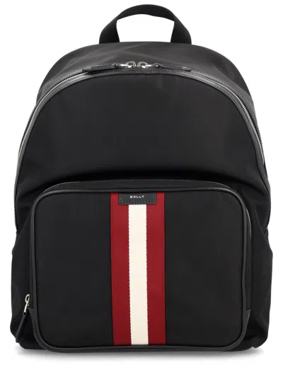 Bally Black Canvas Backpack In Black