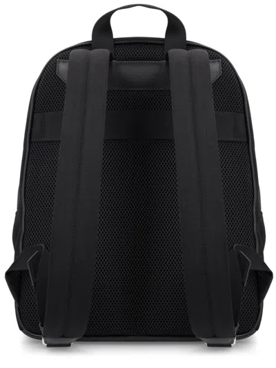 Bally Black Canvas Backpack In Black