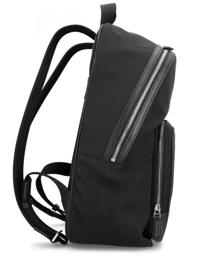 Bally Black Canvas Backpack In Black