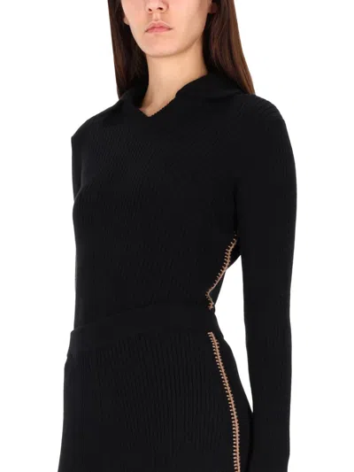 Paul Smith Midi Knitwear With Side Zipper And V Neck In Multi