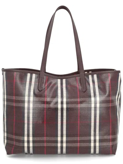 Burberry Womens Mahogany Medium Highlands Cotton-blend Tote Bag In Multi