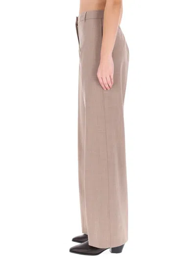 Fabiana Filippi High-waisted Wide-leg Trousers With Tailored Fit In Brown