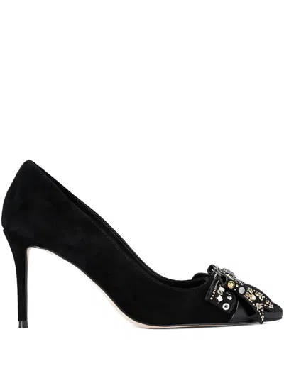 Kurt Geiger Embellished Bow Pumps In Black