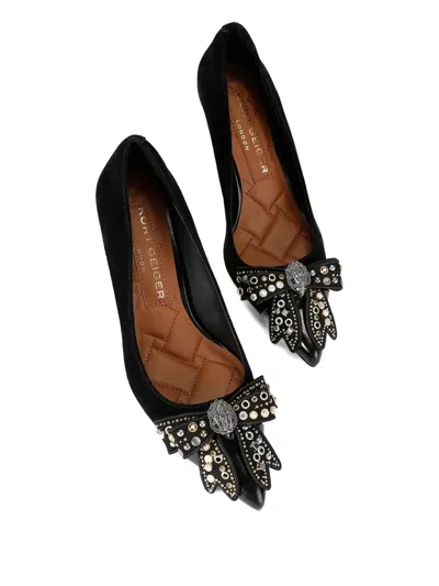 Kurt Geiger Embellished Bow Pumps In Black