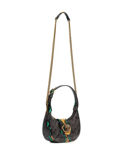 Kurt Geiger Snakeskin-effect Chain Tote Bag In Black