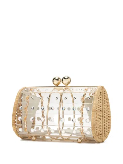 Waiwai Rio Strass Clutch Bag In White