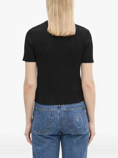 Kenzo Ribbed Top In Black