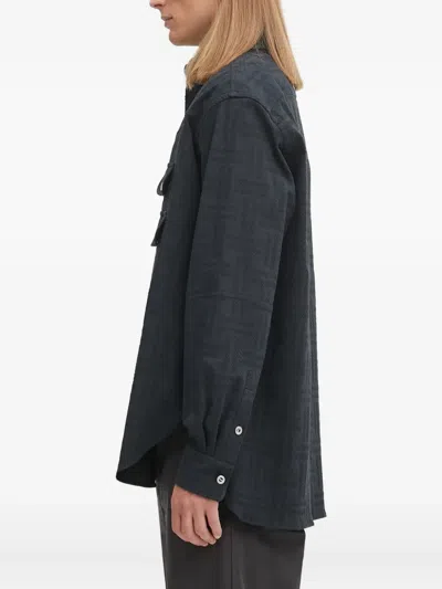 Kenzo Chest-pockets Patterned Overshirt In Black