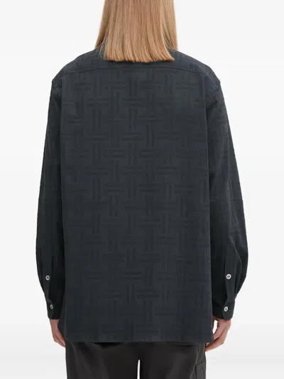 Kenzo Chest-pockets Patterned Overshirt In Black