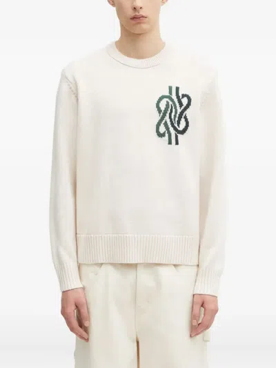 Filling Pieces Ribbed Graphic Sweater In Neutral