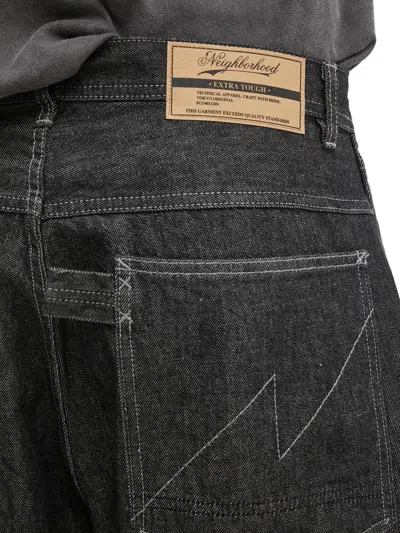 Neighborhood Cotton Denim Shorts In Gray