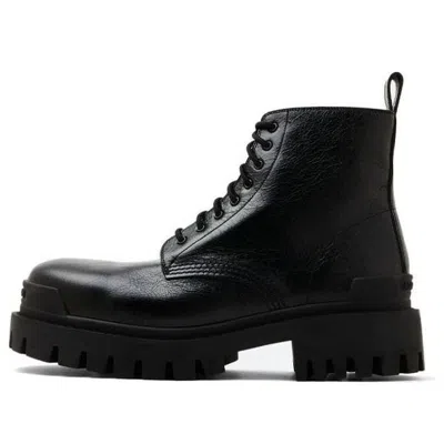 Balenciaga Leather Boots With Maxi Rubber Sole In Black